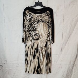 Chico's Tan Black  Animal Print Dress
